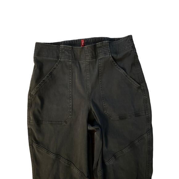 M Spanx Stretch Midrise Twill Joggers Ankle Cargo Utility Gray Pants Trousers - Picture 2 of 5